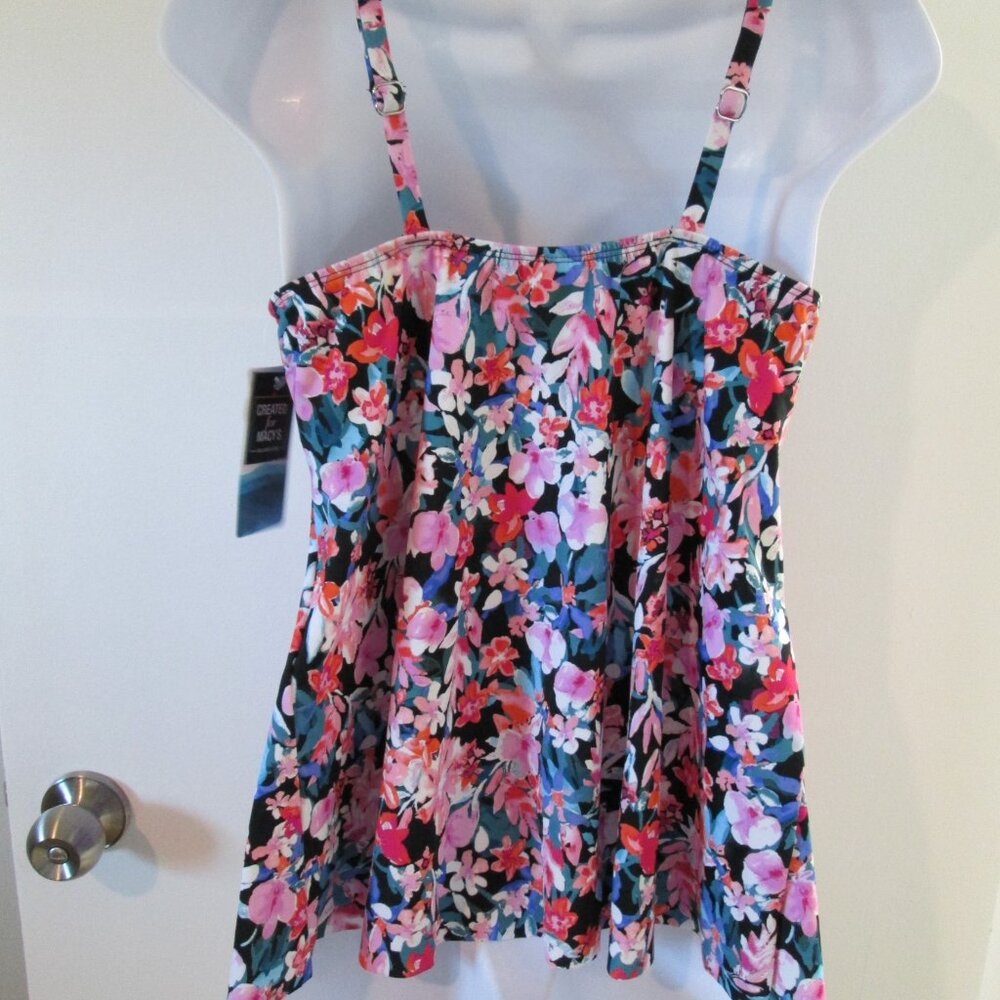 Swim Solutions Women's Blushing Pleated Tankini Top NWT Sz 12 - Picture 10 of 10